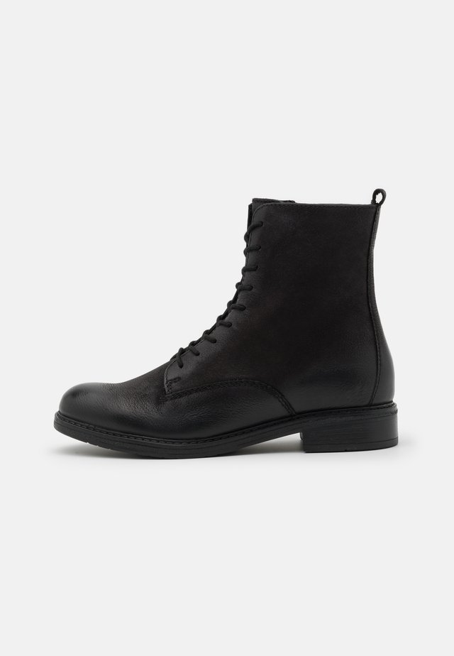 LEATHER - Schnürstiefelette - black