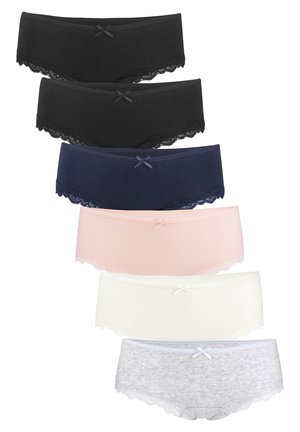 6ER PACK COTTON HIPSTER MIT DEZENTER SPITZE - Pants - multifarb set