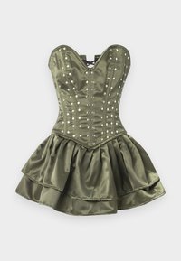 STUDDED CORSET MINI DRESS - Kokteiļkleita/ballīšu kleita - khaki