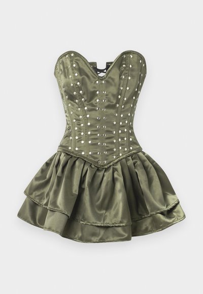 Sinead Gorey STUDDED CORSET MINI DRESS - Koktailové šaty/večierkové šaty - khaki