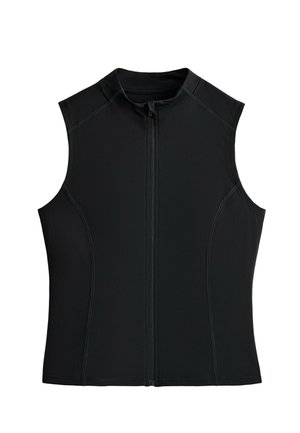 OYSHO, SLEEVELESS ZIP T-SHIRT 34701290 - Vesta - black