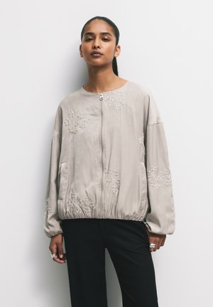 EMBROIDERED FLORAL   - Pusero - light grey