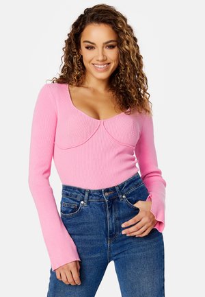 RIB KNITTED TOP - Striktrøje - pink