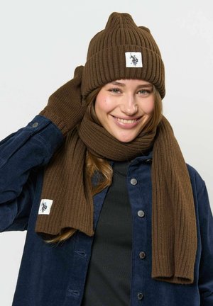 U.S. Polo Assn., UUNOR - Плетена шапка - chestnut