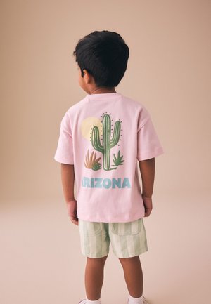 Next, REGULAR FIT - SHORT SLEEVE SET - Short - light pink mint stripe