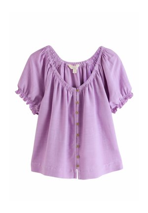 REGULAR FIT - PUFF SLEEVE BUTTON FRONT BARDOT - Bluse - purple
