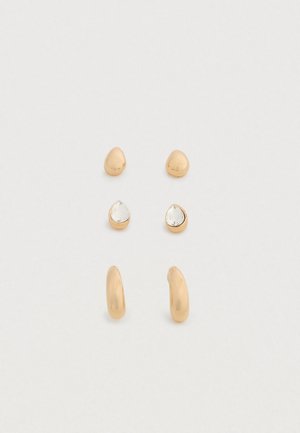 PEAR STONE STUD & HOOP SET - Kõrvarõngad - gold-coloured