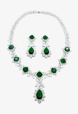 HEBE JEWELS HOCHZEIT PARTY - SET - Orecchini - dunkelgrün & weiss