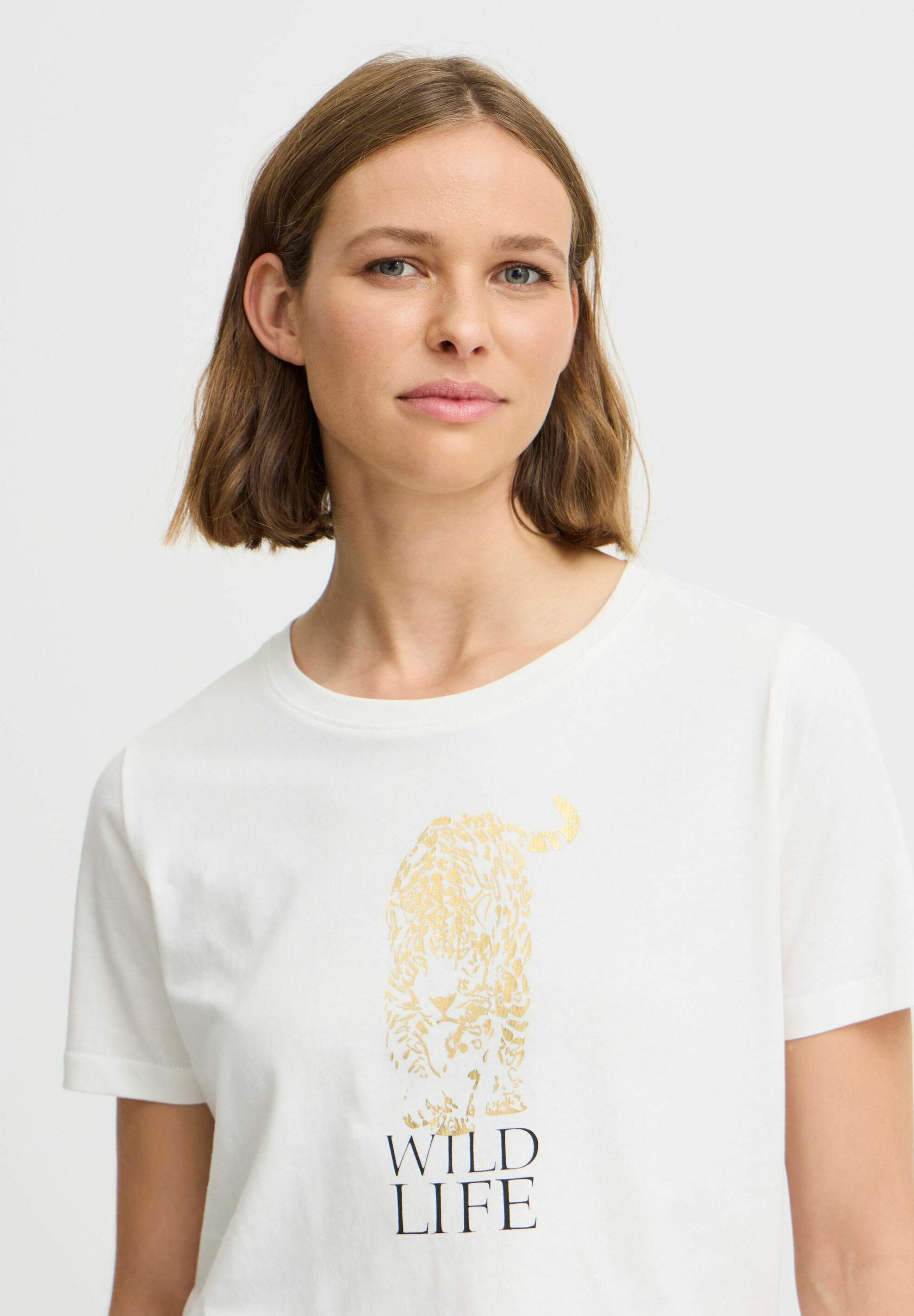 売れ筋商品|||ビーヤング Tシャツ レディース トップス BYSOBBE - Print T-shirt - marshmallow BYSUMMER T-shirt in marshmallow katoen | b.young