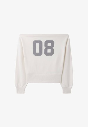 Stradivarius, CROPPED BOAT NECK SWEATSHIRT - Mikina - beige