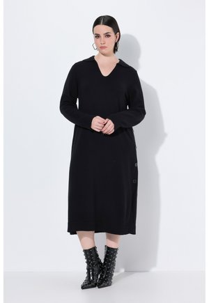 Midi V-Ausschnitt Langarm - Neulemekko - black