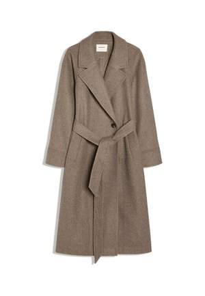 Bershka, COAT WITH BELT - COAT - Trench - mottled brown