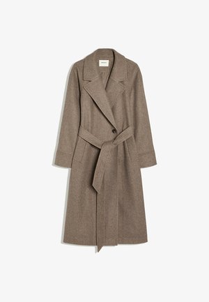 Bershka, COAT WITH BELT - COAT - Trenchcoat - mottled brown
