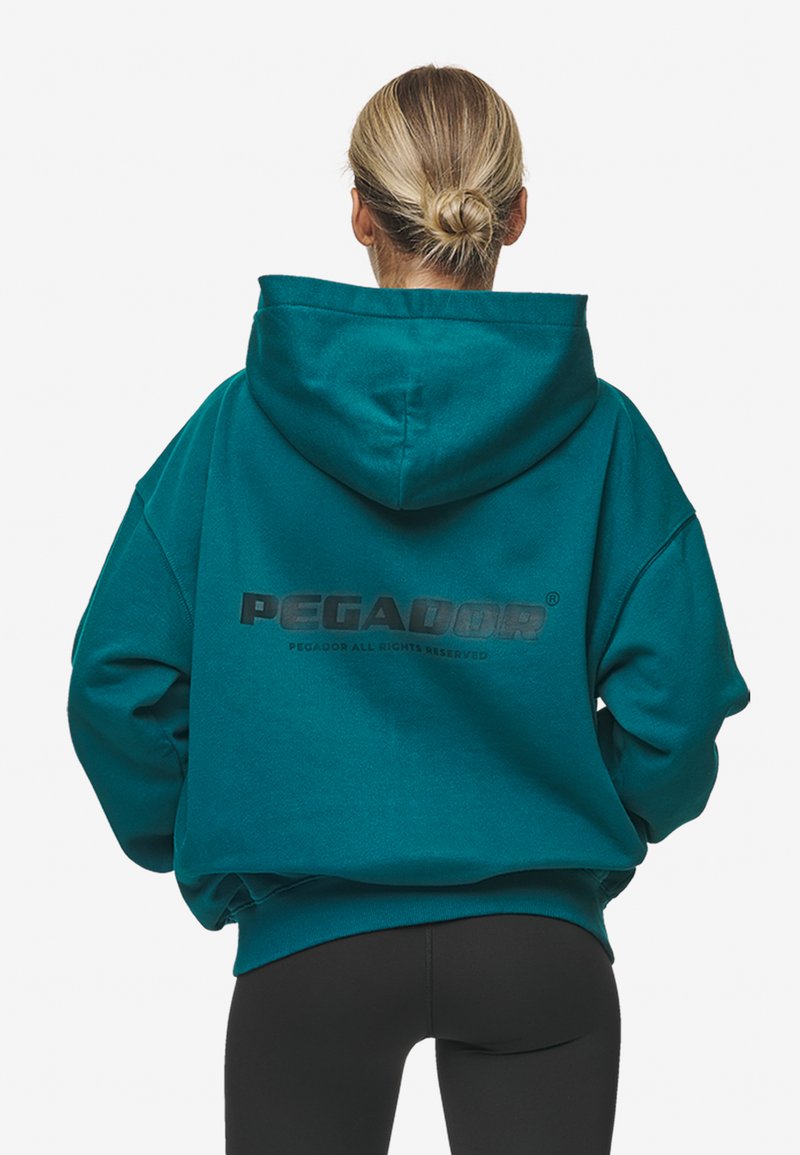 Pegador RAMIRA OVERSIZED - Felpa con zip - washed urban turquoise,black