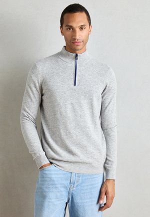 LARCH MAN - Strickpullover - light grey melange/ink blue