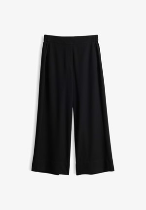 OPUS, WIDE LEG CREPE - Stoffhose - black