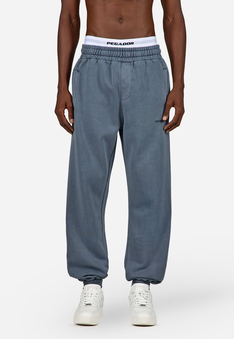 Pegador LOGO JOGGER - Treniņtērpa apakšdaļas - vintage shadow blue