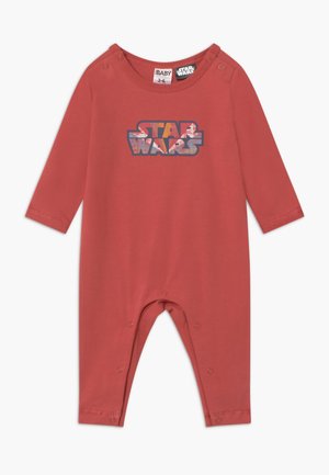 LONG SLEEVE SNAP ROMPER - Pyžamo - red brick