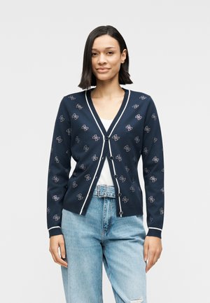 RHINESTONES - Cardigan - blackened blue