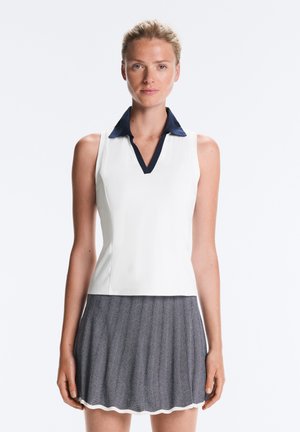 OYSHO, CONTRAST SLEEVELESS COMFORTLUX POLO SHIRT - Pólóing - stone