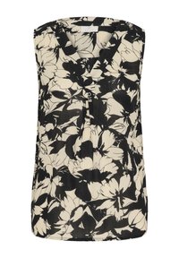 PRINTED - Top - sand black flower