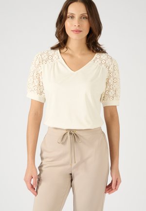 Damart TEE DÉTAILS MACRAMÉ - Print T-shirt - ecru