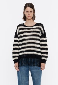 Bimba Y Lola CALADO FLECOS RAYAS - Jersey de punto - black