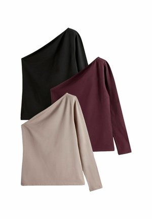 REGULAR FIT - ONE SHOULDER 3 PACK - Ilgarankovis viršutinės dalies drabužis - black berry red taupe brown