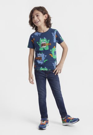 MONSTER GRAPHIC SHORT SLEEVE 3 PACK - Potiskana majica - mottled light grey/off-white/dark blue