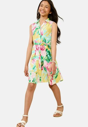 REGULAR FIT-CRINKLE SLEEVELESS HOLIDAY  - Srajčna obleka - yellow palm print