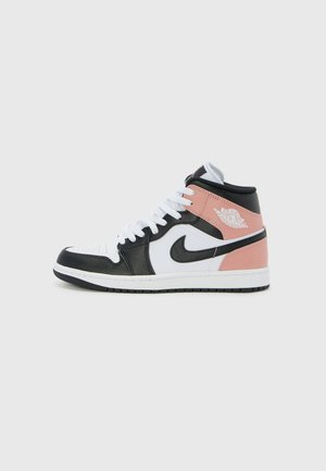 AIR JORDAN 1 MID - Augsti sporta apavi - white/black/rust pink
