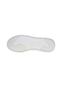 Vit gummisula med ett strukturerat mönster bestående av diagonala spår och diamantformer, märkt med "U.S. Polo Assn." för varumärkesidentifiering.