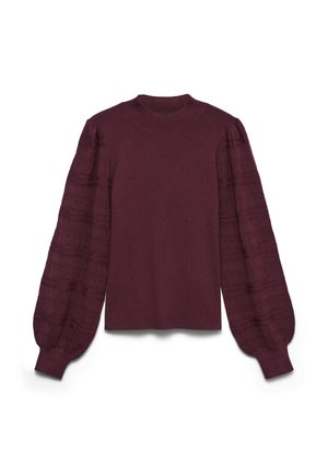 Vero Moda, VMNEWLIMONE LS HIGHNECK PULLOVER BOO - Pulóver - windsor wine