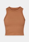 ONE FITTED CROP TANK - Top - light british tan/black