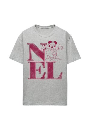 MICKEY MOUSE CHRISTMAS NOEL SNOWBALL - Print T-shirt - mottled light grey