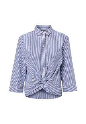 Hemdbluse - indigo/weiß