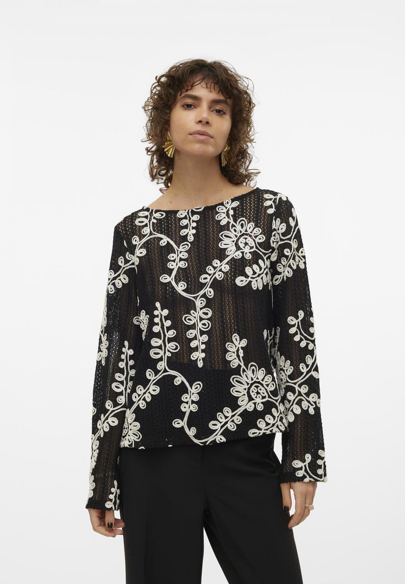 Vero Moda - VMCLARA O NECK - Džemperis - black, Palielināt