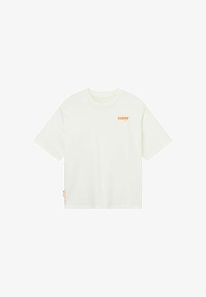 Cuera, OFFCOURT LOGO - Print T-shirt - off white w orange
