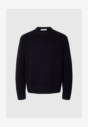 Selected, SLMALEX LS KNIT CREW NECK NOOS - Jumper - navy blazer