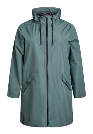 Zizzi, REGENMANTEL MIT TASCHEN UND KAPUZE - Parka - grün