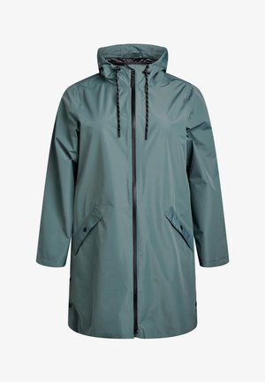 Zizzi, REGENMANTEL MIT TASCHEN UND KAPUZE - Parka - grün