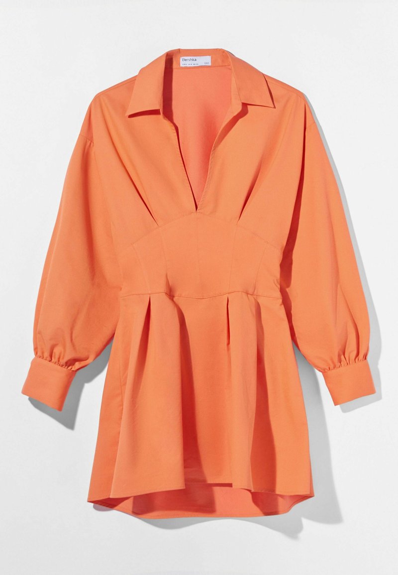 Bershka Mit Korsett Und Schleife Am Rucken Freizeitkleid Orange Zalando De