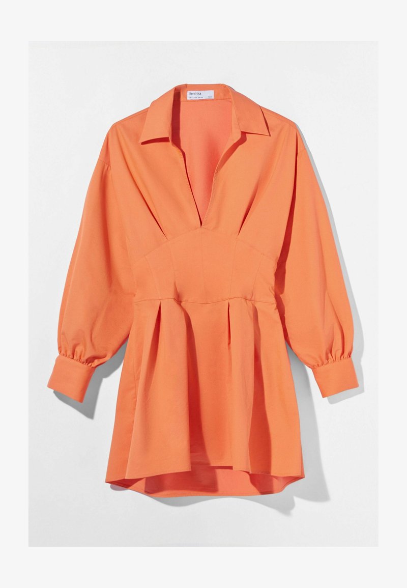 Bershka Mit Korsett Und Schleife Am Rucken Freizeitkleid Orange Zalando De