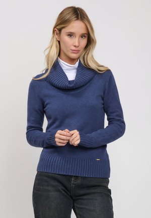 INFLUENCER, INFLUENCER PULLOVER COWL-NECK BASIC PULL - Strickpullover - indigo