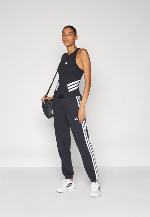 adidas Essentials 3-Stripes French Terry Cuffed Pants 'Black White' (Women's) — foto 2