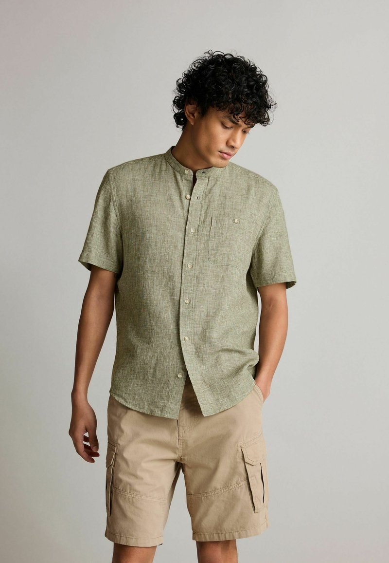 Next SHORT SLEEVE GRANDAD COLLAR - Košile - green