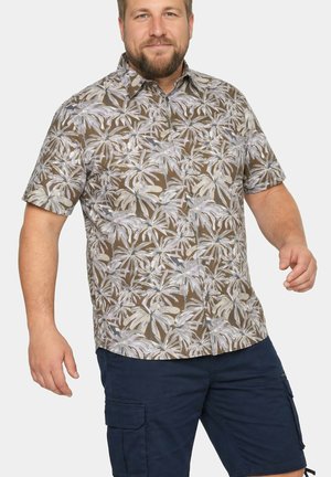 Men Plus, SHIRT, SHORT SLEEVE, KENT COLLAR, PRINT, COMFORT FIT, UP TO 8 XL - Overhemd - brown