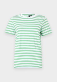 PCRIA TEE STRIPES - T-shirt imprimé - absinthe green/bright white