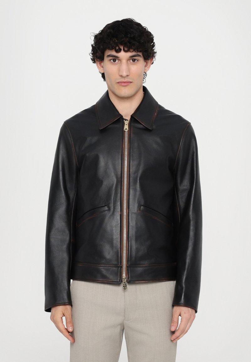 Paul Smith SLIM FIT JACKET Leather jacket dark brown Zalando
