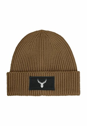 MIT PATCH HIRSCH GEWEIH LOW POLY - Beanie - hellbraun